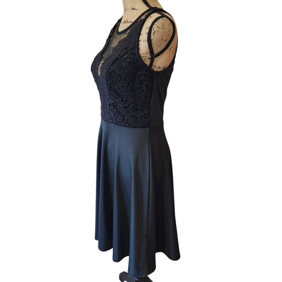 NWT Grace Karin Elegant Black Lace Top Mini Dress - Medium - Picture 6 of 11